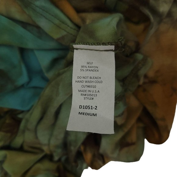 Andree by Unit Top Open Back Womens Size M Long Sleeve Green Brown Pullover - Picture 12 of 14